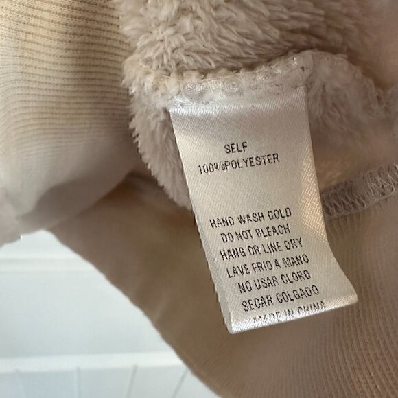 Oversized comfy teddy velvet hoodie cream off white women's L - Picture 6 of 10